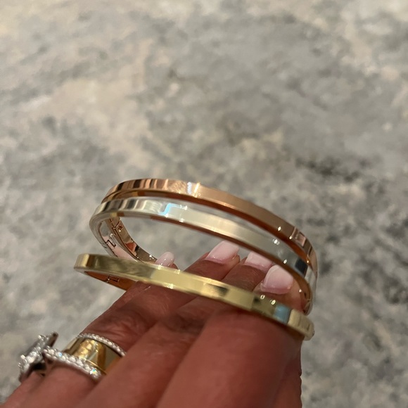Rose gold , gold and silver bangle - Picture 3 of 4
